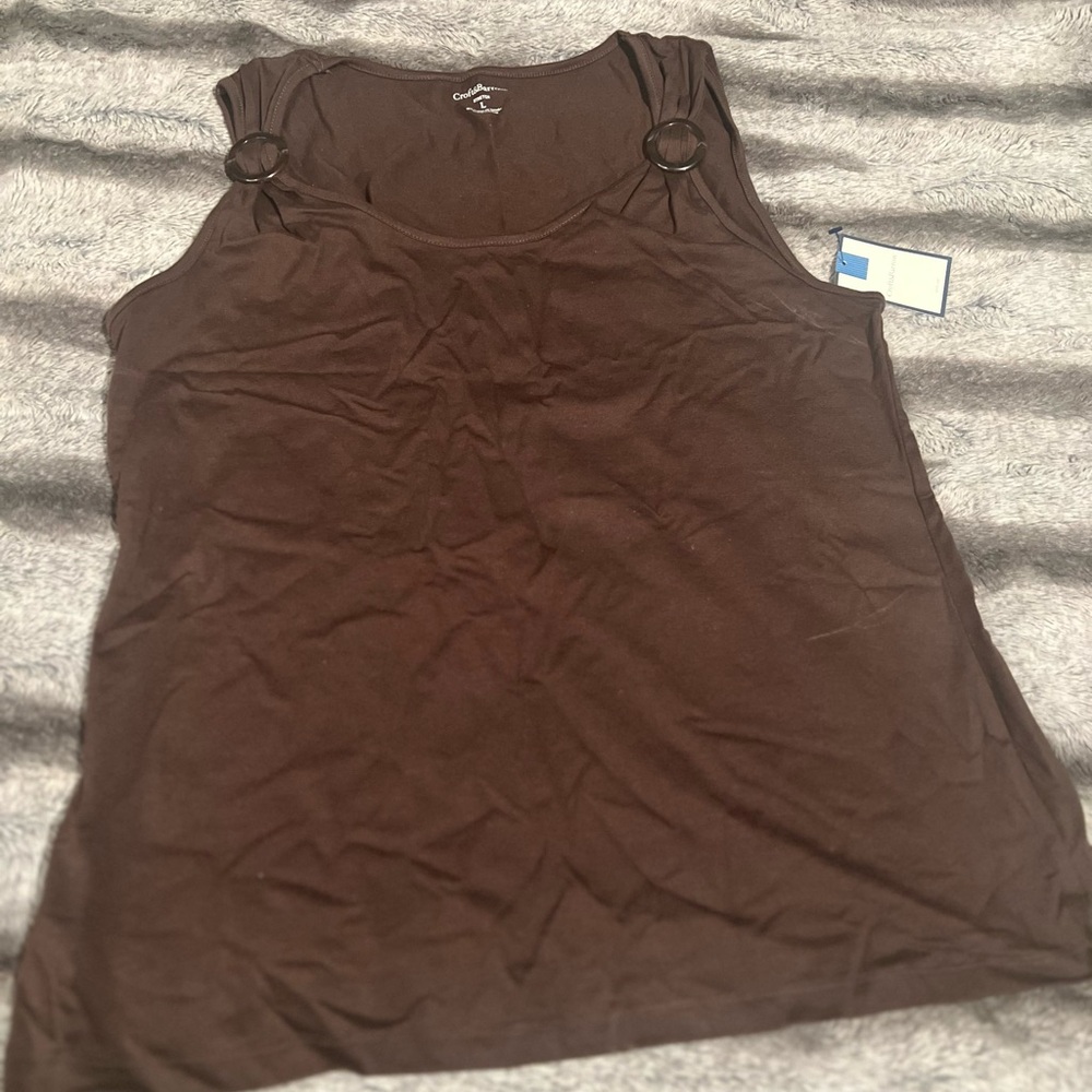 Croft & Barrow Brown Tank Top Tunic - Picture 1 of 1